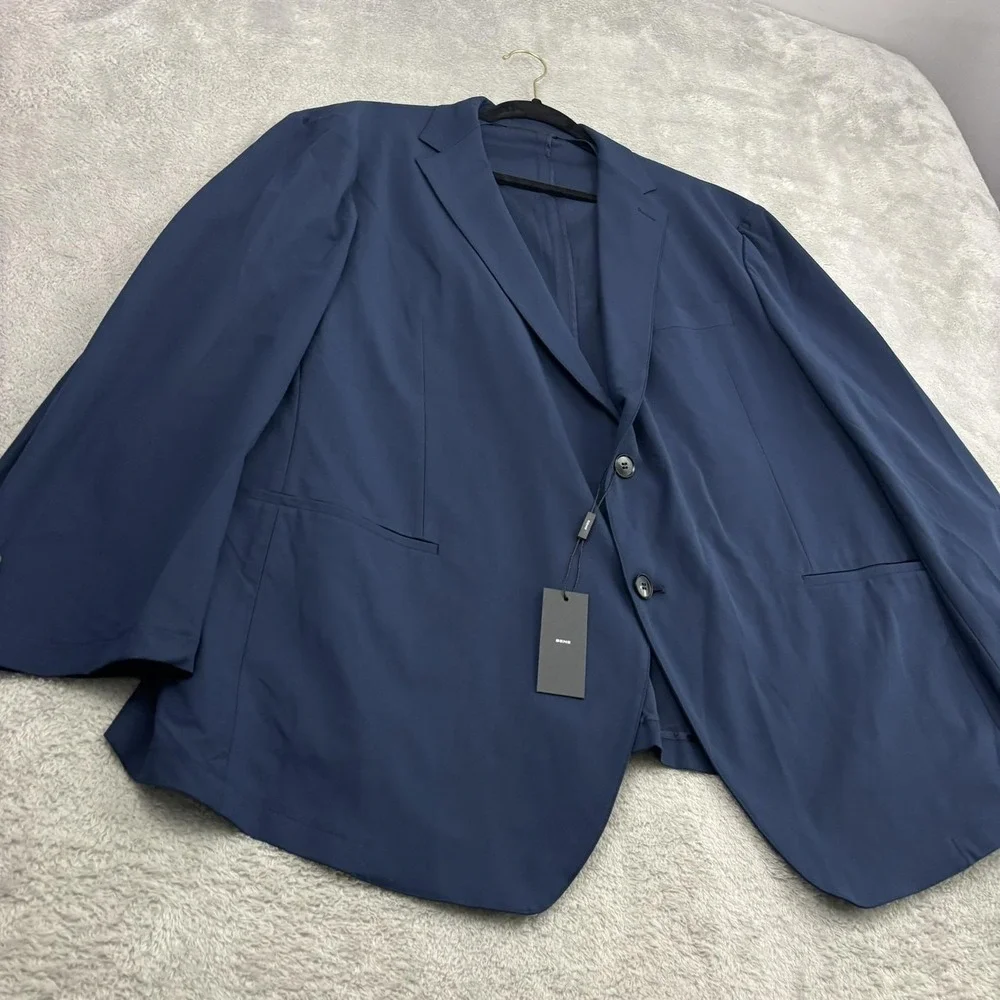 NWT Sene Blazer Jacket Mens 54 Blue FlexTech Single Breasted Business Formal